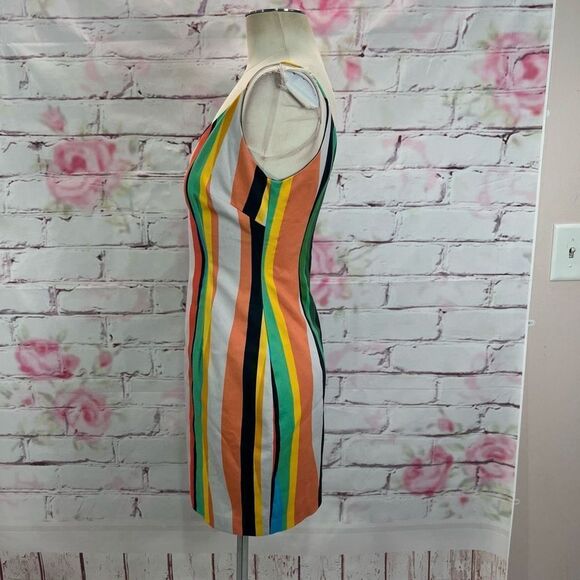 Black Halo Amorie sheath dress in colorful prismatic print size 8 - Picture 7 of 11